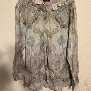 Kenneth Cole New York Multicolor Paisley Button Down Shirt